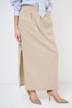 Clearance KIKISIX GONNA CON SPACCO BEIGE