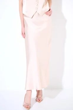 Outlet KIKISIX GONNA LUNGA RASO BEIGE