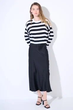 Online KIKISIX GONNA LUNGA RASO NERO