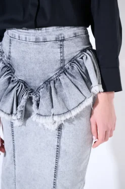 Outlet KIKISIX GONNA MIDI CON  GALE TAGLIO VIVO GRIGIO