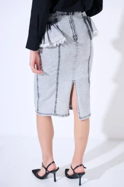 Outlet KIKISIX GONNA MIDI CON  GALE TAGLIO VIVO GRIGIO