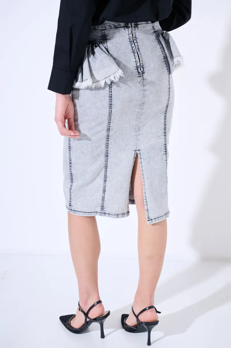 Outlet KIKISIX GONNA MIDI CON  GALE TAGLIO VIVO GRIGIO