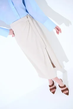 Outlet KIKISIX GONNA MIDI PORTAFOGLIO CON NODO BEIGE