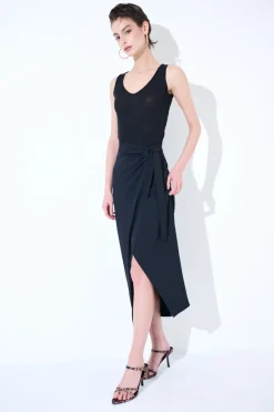 Online KIKISIX GONNA MIDI PORTAFOGLIO CON NODO NERO