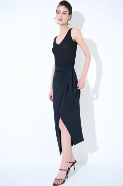 Online KIKISIX GONNA MIDI PORTAFOGLIO CON NODO NERO