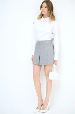 Best KIKISIX GONNA MINI QUADRO CHECK BEIGE