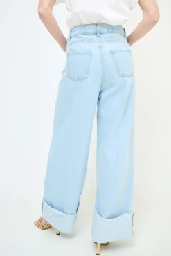 Online KIKISIX JEANS DRITTO CON RISVOLTO BLU CHIARO
