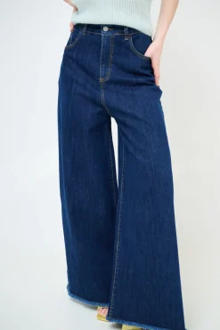 Best KIKISIX JEANS LARGO TAGLIO VIVO SCURO