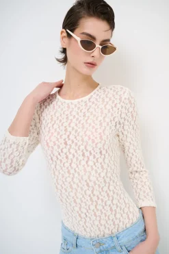 Sale KIKISIX MAGLIA BODY MANICA 3/4 PANNA