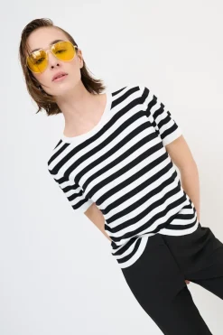 Clearance KIKISIX MAGLIA MEZZA MANICA RIGA PANNA