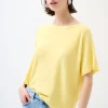 New KIKISIX MAGLIA OVER MANICA CORTA GIALLO