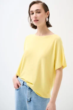 New KIKISIX MAGLIA OVER MANICA CORTA GIALLO