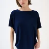 Best KIKISIX MAGLIA OVER MANICA CORTA BLU