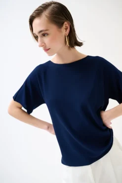 Best KIKISIX MAGLIA OVER MANICA CORTA BLU