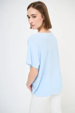 Outlet KIKISIX MAGLIA OVER MANICA CORTA ACQUA