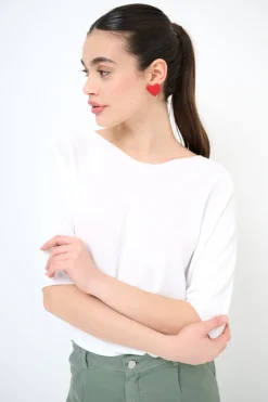 Discount KIKISIX MAGLIA OVER M/MANICA RIGA DAVANTI BIANCO