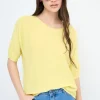 Sale KIKISIX MAGLIA OVER M/MANICA RIGA DAVANTI GIALLO