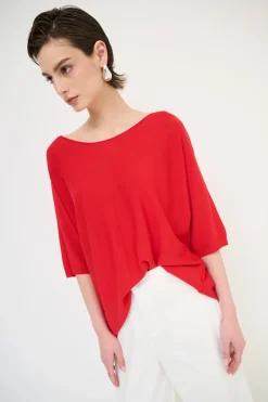 Best KIKISIX MAGLIA OVER M/MANICA RIGA DAVANTI ROSSO