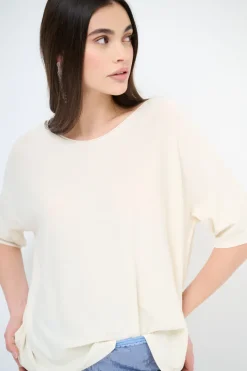 Fashion KIKISIX MAGLIA OVER M/MANICA RIGA DAVANTI PANNA