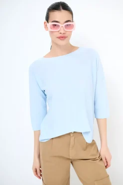 Best KIKISIX MAGLIA OVER SCOLLO BARCA MANICA 3/4 ACQUA