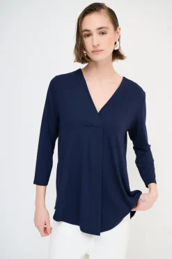 New KIKISIX MAGLIA OVER SCOLLO V MANICA 3/4 BLU