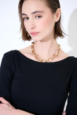 Discount KIKISIX MAGLIA SLIM PARICOLLO MANICA 3/4 NERO