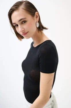 Discount KIKISIX MEZZA MANICA MISTO SETA RASATO NERO