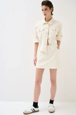 Sale KIKISIX MINI CON TASCHE TESS. RICAMATO FONDO TG. VIVO BURRO