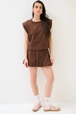 New KIKISIX MINI GONNA BALLON CON STAMPA CIOCCOLATO