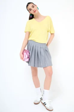 Online KIKISIX MINIGONNA A PIEGHE GRIGIO