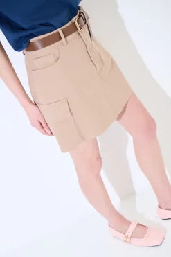 Clearance KIKISIX MINIGONNA CON TASCA E CINTURA MOCHA