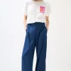 Online KIKISIX PANT DENIM PALAZZO CN PINCE DV TASC IN CUCITURA JEANS