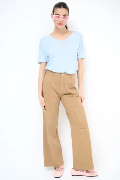 Online KIKISIX PANTA CARGO CON 3 TASCONI CAMMELLO