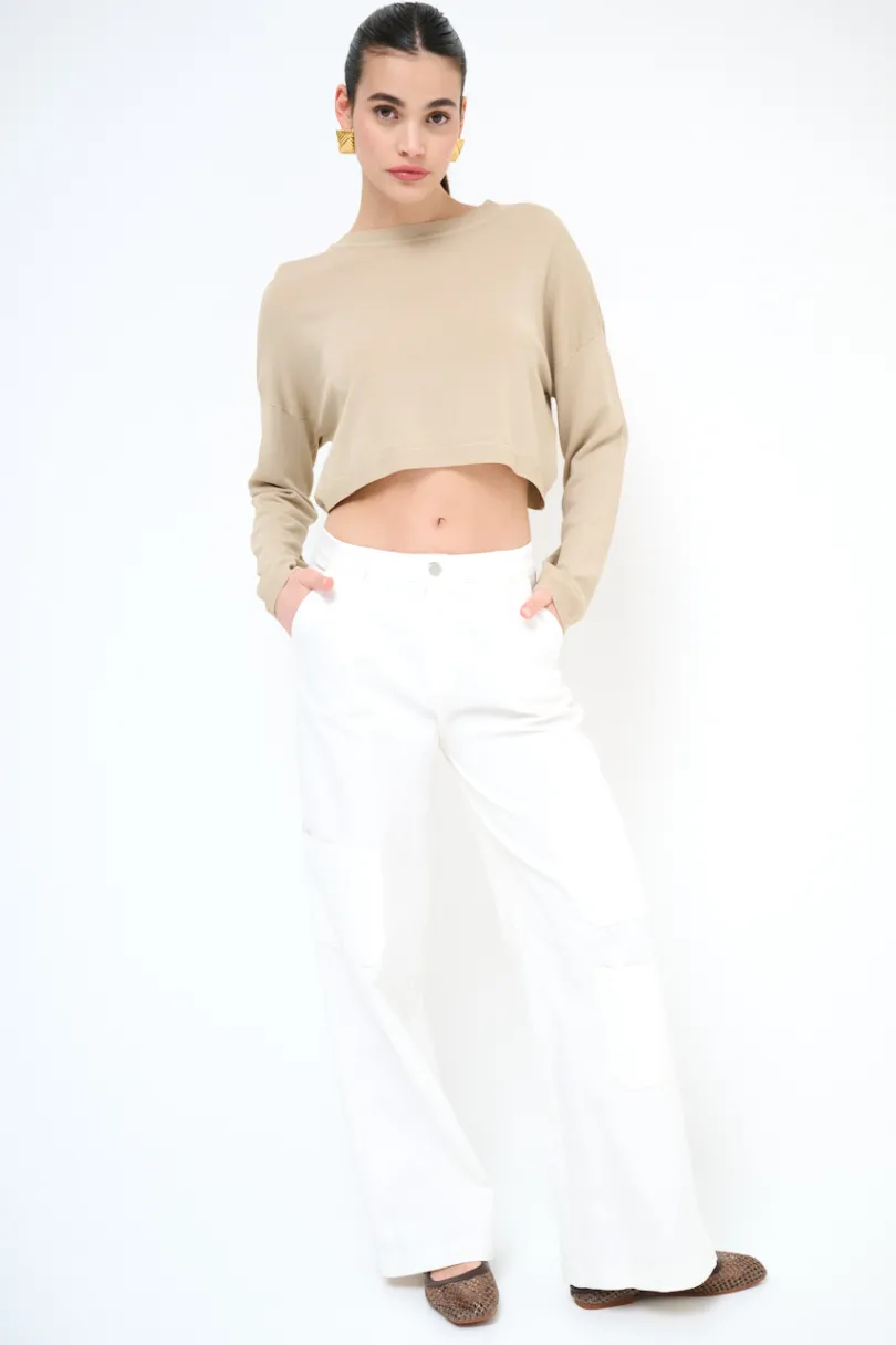 Outlet KIKISIX PANTA CARGO CON 3 TASCONI PANNA