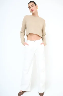 Outlet KIKISIX PANTA CARGO CON 3 TASCONI PANNA