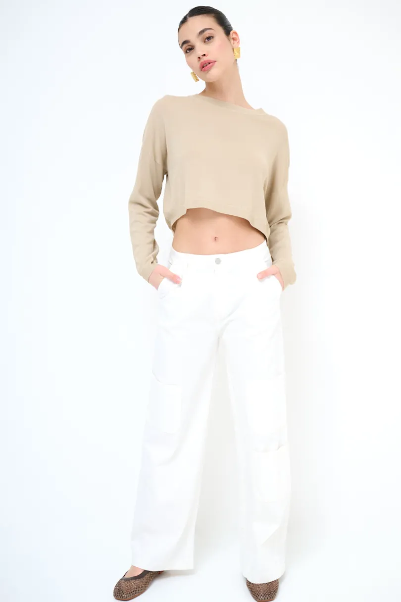 Outlet KIKISIX PANTA CARGO CON 3 TASCONI PANNA