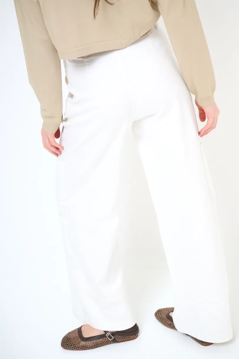 Outlet KIKISIX PANTA CARGO CON 3 TASCONI PANNA