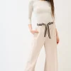 Discount KIKISIX PANTA PALAZZO CON ELASTICO TENCELL BEIGE