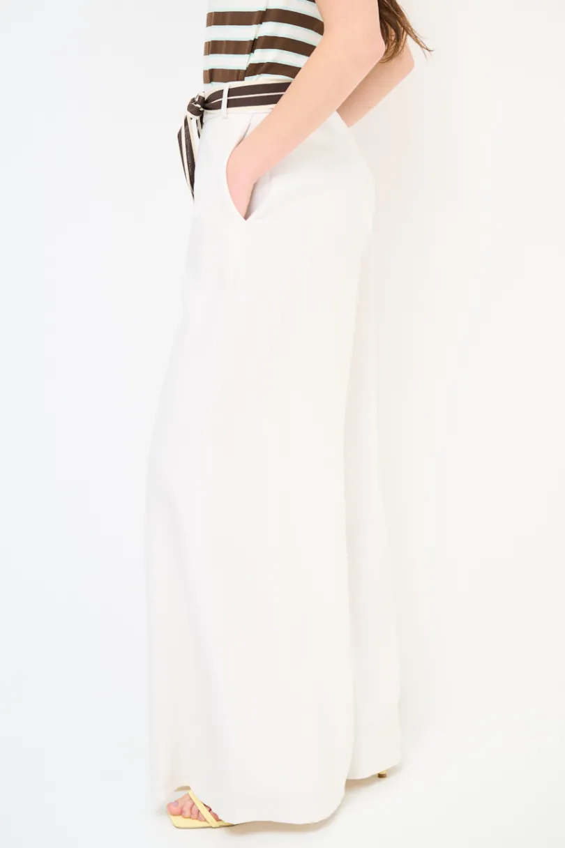 Discount KIKISIX PANTA PALAZZO CON ELASTICO TENCELL BURRO