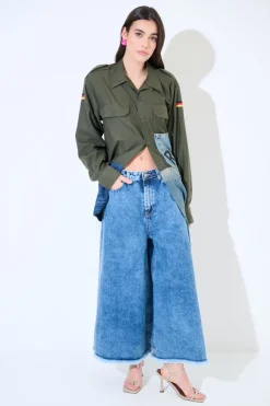 Online KIKISIX PANTAGONNA MARMORIZZATO JEANS