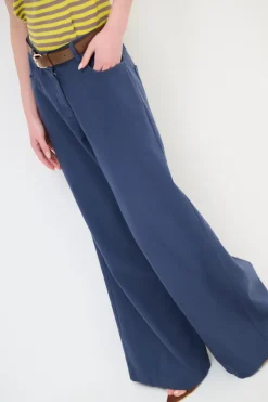 Clearance KIKISIX PANTALONE AMPIO CON CINTURA MEZZO ELASTICO BLU