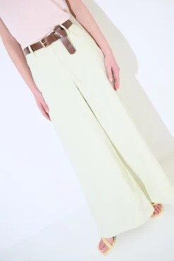 Best KIKISIX PANTALONE AMPIO CON CINTURA MEZZO ELASTICO GIALLO