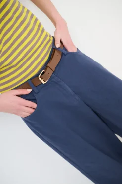 Clearance KIKISIX PANTALONE AMPIO CON CINTURA MEZZO ELASTICO BLU