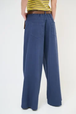 Clearance KIKISIX PANTALONE AMPIO CON CINTURA MEZZO ELASTICO BLU