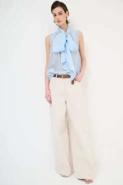 New KIKISIX PANTALONE AMPIO CON CINTURA MEZZO ELASTICO NATURALE