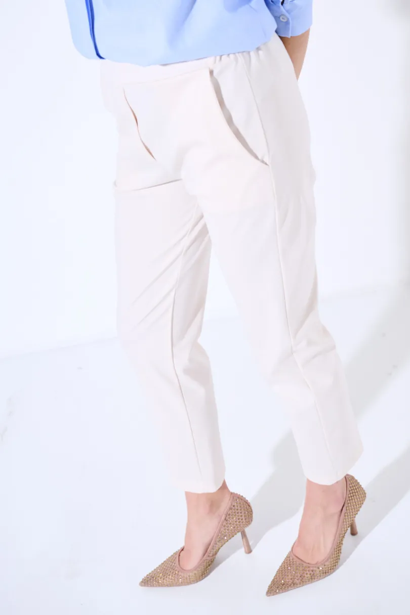 Clearance KIKISIX PANTALONE BASIC CON ELASTICO DIETRO BURRO