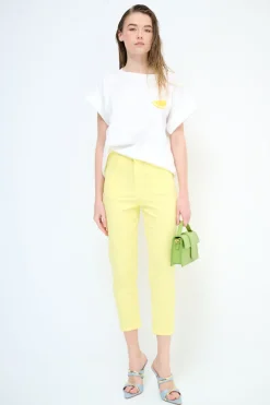 New KIKISIX PANTALONE CINQUE TASCHE GIALLO