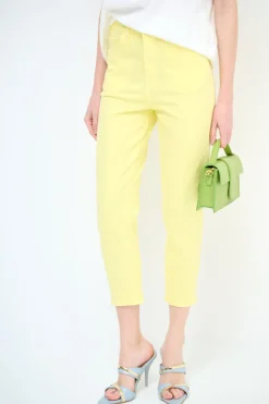 New KIKISIX PANTALONE CINQUE TASCHE GIALLO