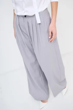 Discount KIKISIX PANTALONE CON PIEG. BOTTONE GRIGIO