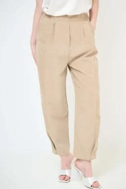 Discount KIKISIX PANTALONE DAINETTO CUCITURE DAVANTI BEIGE